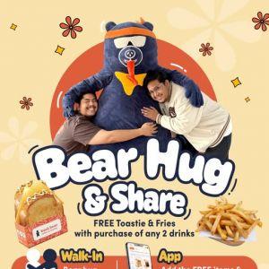 Bask Bear Coffee Friendship Day Promotion: Free Toastie & Fries with Any 2 Drinks (29-31 July 2025)