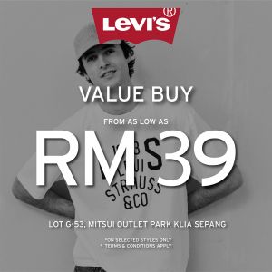 Levi’s Promotion at Mitsui Outlet Park: Value Buy from RM39 (2–10 August 2025)