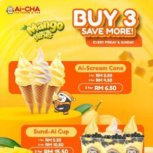 Ai-CHA Mango Series Promotion: Buy 3 Save More Every Friday & Sunday!