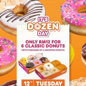 Dunkin Dozen Day Promotion: RM12 Donuts & Iced Coffee (12 August 2025)