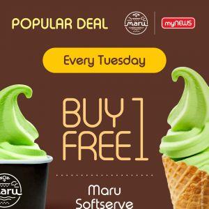 myNEWS Tuesday Buy 1 Free 1 Maru Softserve – Weekly Ice Cream Treat
