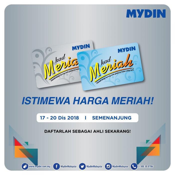 MYDIN Meriah Member Promotion (17 December 2018 - 20 December 2018)