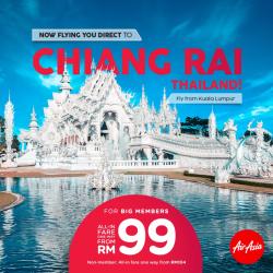 AirAsia New Route Alert from Kuala Lumpur to Chiang Rai from RM99
