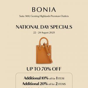 Bonia Merdeka Sale at Genting Highlands Premium Outlets – Up to 70% Off (22–24 Aug 2025)