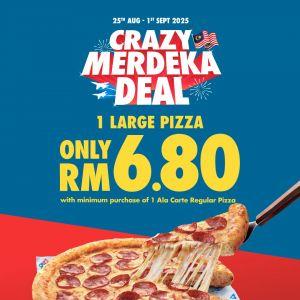 Domino’s Merdeka Promotion 2025 – Large Pizza Only RM6.80 (25 Aug – 1 Sep)