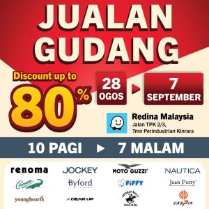Redina Merdeka Warehouse Sale 2025 – Up to 80% OFF in Puchong (28 Aug – 7 Sep)