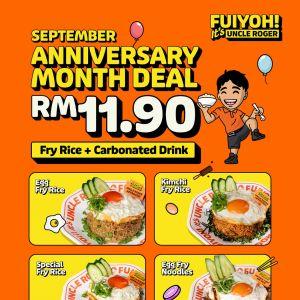Uncle Roger Anniversary Promotion: RM11.90 Fry Rice + Drink (1–30 Sep 2025)