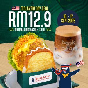Bask Bear Malaysia Day Promotion: Murtabak Egg Toastie + Coffee RM12.90 | 10-17 Sep 2025