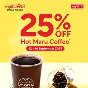 myNEWS Malaysia Day Promotion: 25% OFF Hot Maru Coffee | 12-16 September 2025