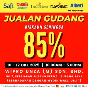 Wipro Unza Warehouse Sale Subang Jaya: Discounts Up to 85% | 10-12 Oct 2025