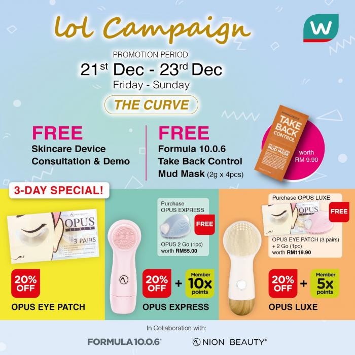 Watsons LOL Campaign with Nion Beauty at The Curve (21 December 2018 - 23 December 2018)