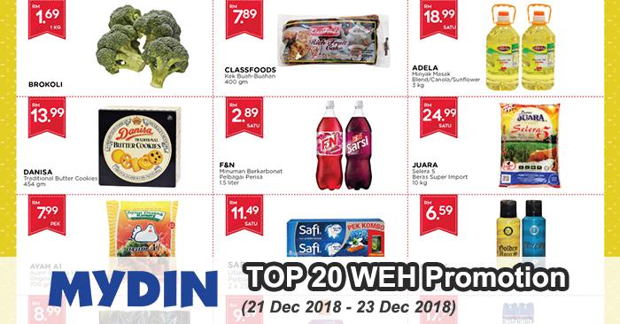 MYDIN TOP 20 WEH Promotion (21 December 2018 - 23 December 2018)
