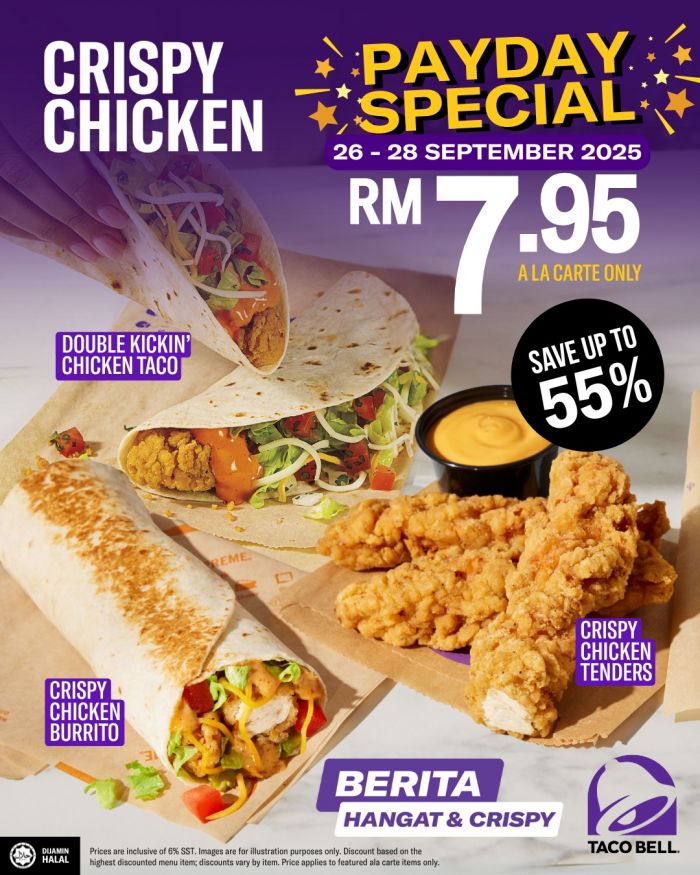 Taco Bell Payday Promotion: Crispy Chicken Deals RM7.95 | 26-28 Sep 2025