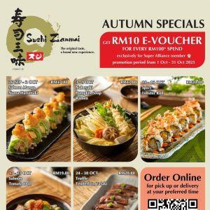 Sushi Zanmai Autumn Specials: Seasonal Dishes & RM10 E-Voucher | 26 Sep – 30 Oct 2025