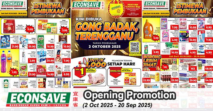 Econsave Gong Badak Terengganu Opening Promotion: Big Savings & Free Gifts | 2–20 Oct 2025