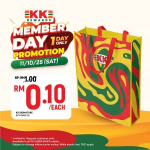 KK Super Mart Member Day Promotion: KK Signature Eco Bag RM0.10 | 11 Oct 2025