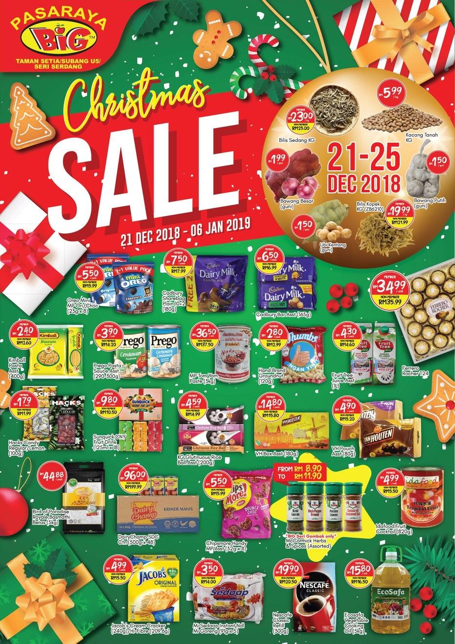 Pasaraya BiG Christmas Sale Promotion at Subang U5, Taman Setia & Seri Serdang (21 December 2018 - 6 January 2019)
