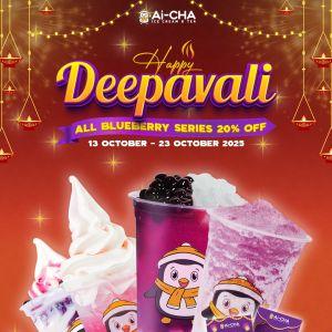 Ai-CHA Deepavali Promotion: 20% Off Blueberry Series & Free Packet | 13–23 Oct 2025