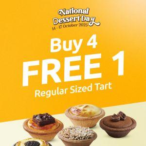 Hokkaido Baked Cheese Tart National Dessert Day: Buy 4 Free 1 Promotion | 14-17 Oct 2025