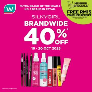 Watsons SILKYGIRL Promotion: 40% OFF Brandwide | 16-20 Oct 2025