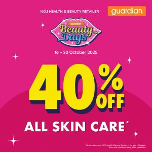 Guardian Promotion: 40% Off All Skin Care | 16-20 Oct 2025