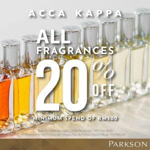 Parkson Acca Kappa Sale: All Fragrances 20% Off | Oct 2025