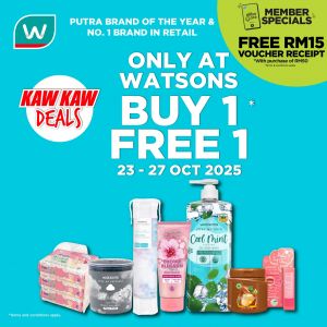 Watsons Buy 1 Free 1 Promotion | 23-27 Oct 2025