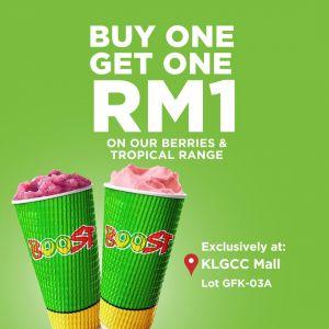 Boost Juice KLGCC Mall Opening Promotion: Buy 1 Get 1 for RM1