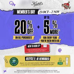 Kiehl's Member's Day Sale at Pavilion KL | 23 Oct - 2 Nov 2025