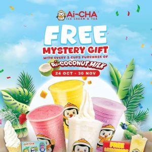 Ai-CHA Promotion: Free Mystery Gift with Coconut Milk Drinks | 24 Oct – 30 Nov 2025