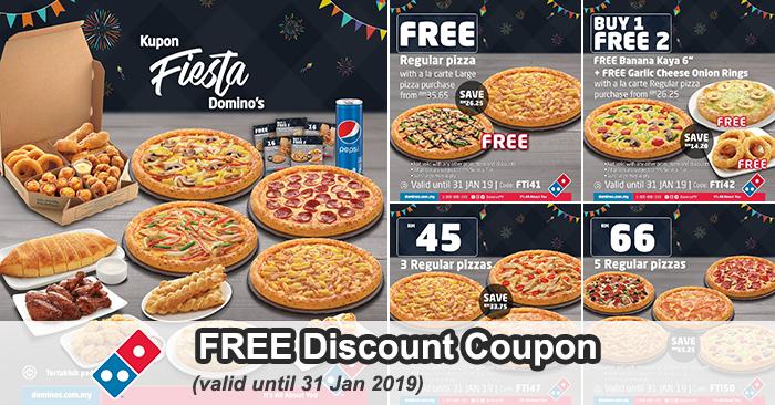 Domino's Pizza FREE Fiesta Coupon (until 31 January 2019)