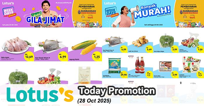 Lotus’s Today Promotion: Fresh Food, Groceries & Home Essentials Deals | 28 Oct 2025
