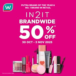Watsons IN2IT Brandwide 50% OFF Promotion | 30 Oct - 3 Nov 2025