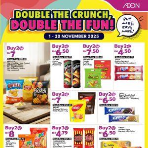 AEON Double The Crunch, Double The Fun Promotion: Buy More, Save More Snack Deals | 1–30 Nov 2025