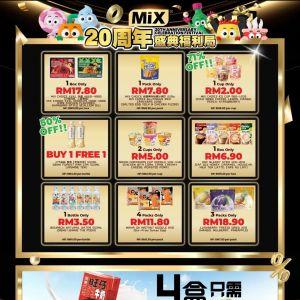 MiX Store 20th Anniversary Promotion: Snacks & Drinks Deals | Until 30 November 2025