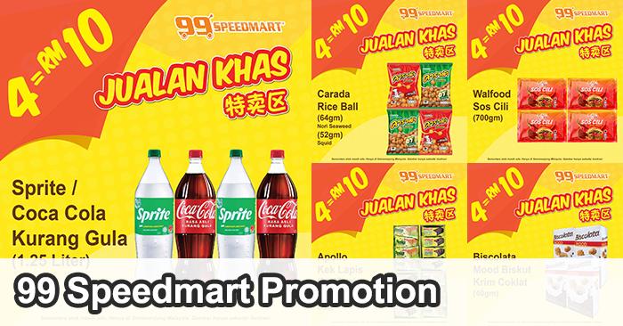 99 Speedmart Promotion: 4 For RM10 Deals Snacks & Groceries | Nov 2025