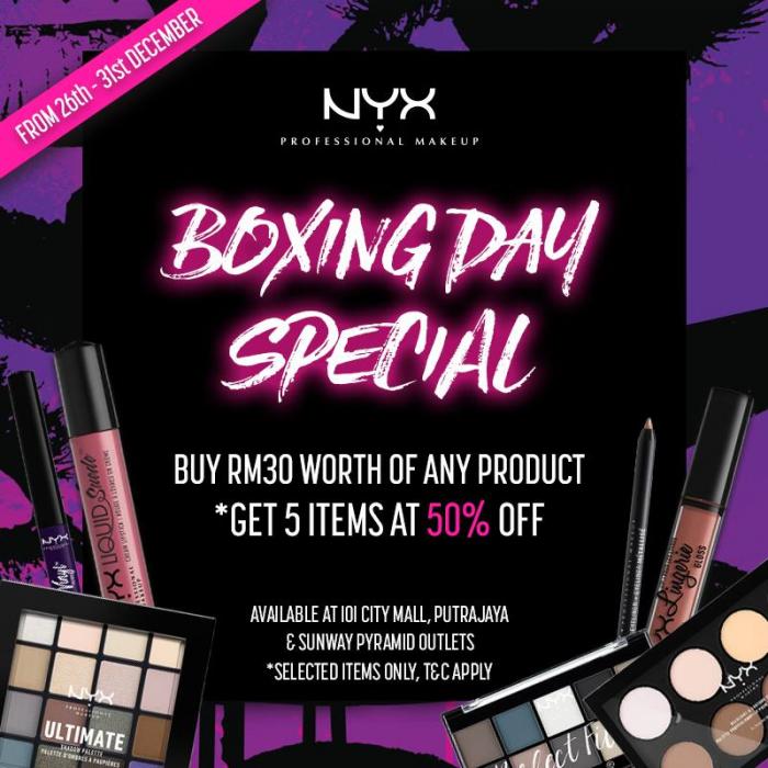 NYX Professional Make Up Boxing Day Special (26 December 2018 - 31 December 2018)