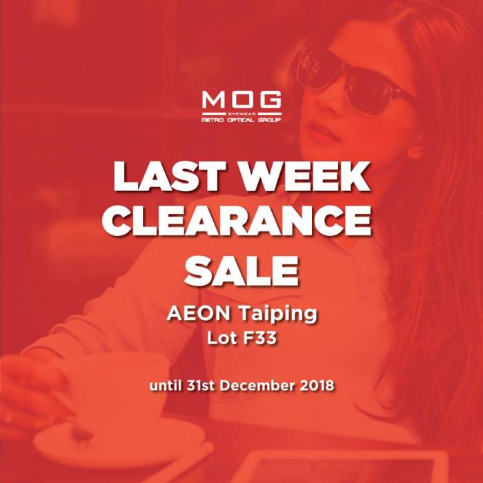 MOG Eyewear Clearance Sale at Taiping (until 31 December 2018)