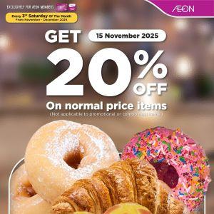 AEON La Boheme Member’s Day: 20% Off Normal Price Items | 15 Nov 2025