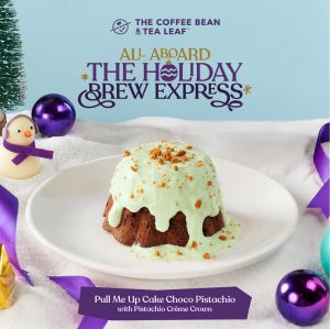 Coffee Bean Holiday Brew Express: Pull Me Up Cake Choco Pistachio | Now Available