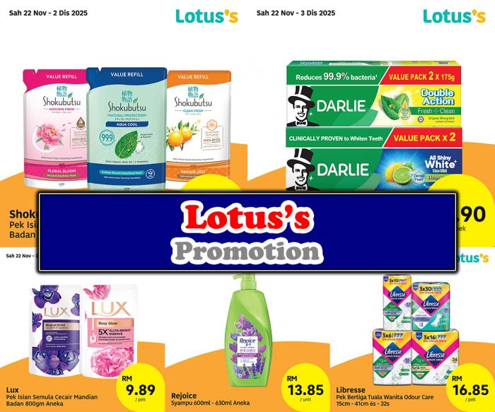 Lotus's Promotion: Personal Care Products Deals | 22 Nov - 3 Dec 2025