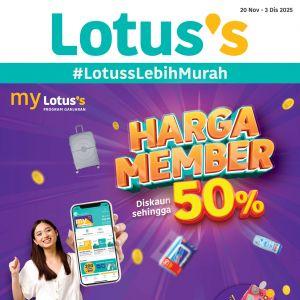 Lotus’s Members Promotion: Harga Member Discount Up to 50% | 20 Nov – 3 Dec 2025