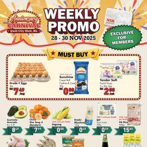 NSK Grocer Quill City Mall Weekly Promotion: Anniversary Carnival Deals | 28–30 Nov 2025