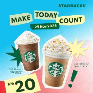 Starbucks Sabah Election Promotion: RM20 for 2 Handcrafted Beverages | 29 Nov 2025
