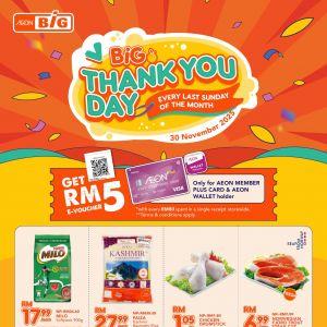 AEON BiG Thank You Day Promotion: RM5 eVoucher & Exclusive Deals | 30 Nov 2025