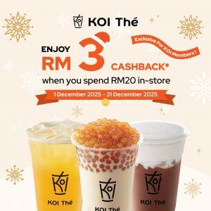 KOI Thé Christmas Promotion: RM3 Cashback for Members | 1–31 Dec 2025