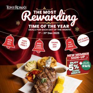 Tony Roma’s Promotion: Daily Deals All Month Long | 1–31 Dec 2025