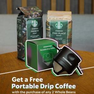 Starbucks Promotion: Free Portable Drip Coffee with Whole Beans Purchase | Dec 2025