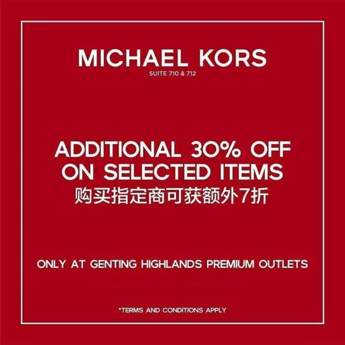 Michael Kors Special Sale at Genting Highlands Premium Outlets (29 December 2018 - 1 January 2019)