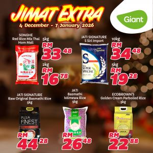 Giant Rice Promotion: Jimat Extra Deals on Basmathi & Parboiled Rice | 4 Dec 2025 – 7 Jan 2026
